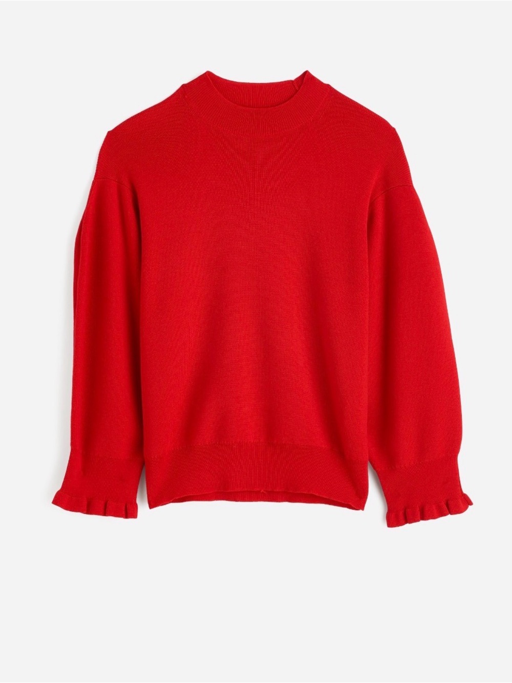 J Crew Merino Wool Ruffle Mock Neck Sweater